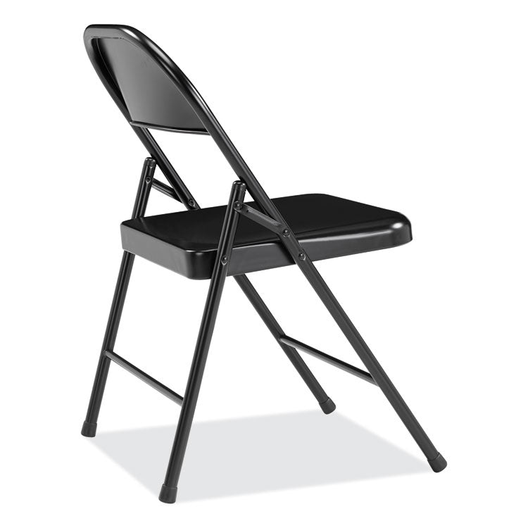 900 Series All-Steel Folding Chair, Supports Up to 250 lb, 17.75" Seat Height, Black Seat, Black Back, Black Base, 4/Carton