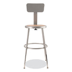 6200 Series 19" to 27" Height Adjustable Heavy Duty Stool with Backrest, Supports 500 lb, Brown Seat, Gray Back, Gray Base