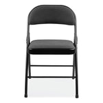 970 Series Fabric Padded Steel Folding Chair, Supports Up to 250 lb, 17.75" Seat Height, Star Trail Black, 4/Carton