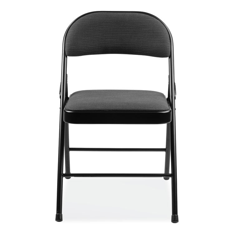 970 Series Fabric Padded Steel Folding Chair, Supports Up to 250 lb, 17.75" Seat Height, Star Trail Black, 4/Carton