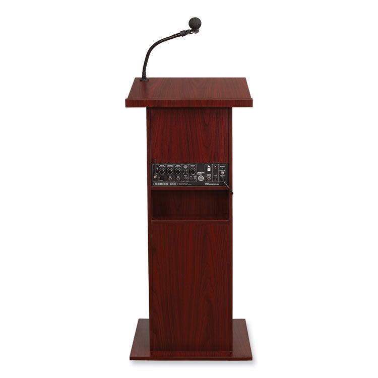 Power Plus Lectern, 22 x 17 x 46, Mahogany