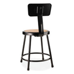 6200 Series Heavy Duty Stool with Backrest, Supports Up to 500 lb, 18" Seat Height, Brown Seat, Black Back/Base