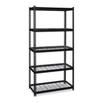 Iron Horse 2300 Wire Deck Shelving, Five-Shelf, 36w x 18d x 72h, Black