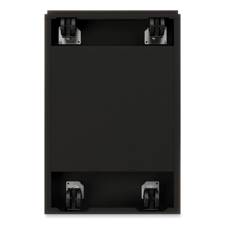 Arch Pull 20 Deep Mobile Pedestal File, 2-Drawer: Box/File, Letter, Black, 15 x 19.88 x 23.75