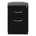 Arch Pull 20 Deep Mobile Pedestal File, 2-Drawer: Box/File, Letter, Black, 15 x 19.88 x 23.75