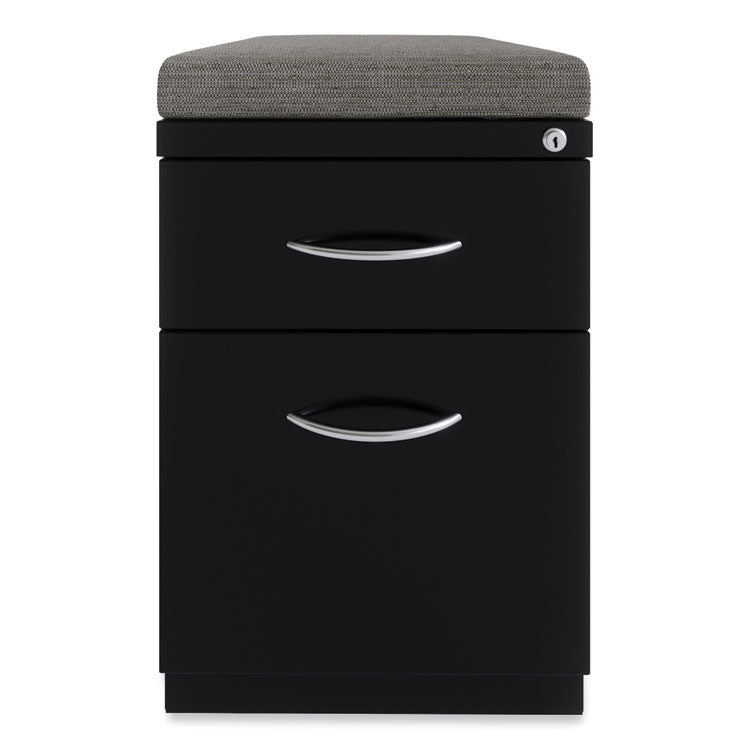 Arch Pull 20 Deep Mobile Pedestal File, 2-Drawer: Box/File, Letter, Black, 15 x 19.88 x 23.75