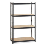 Iron Horse 2300 Rivet Shelving, Four-Shelf, 36w x 18d x 60h, Black