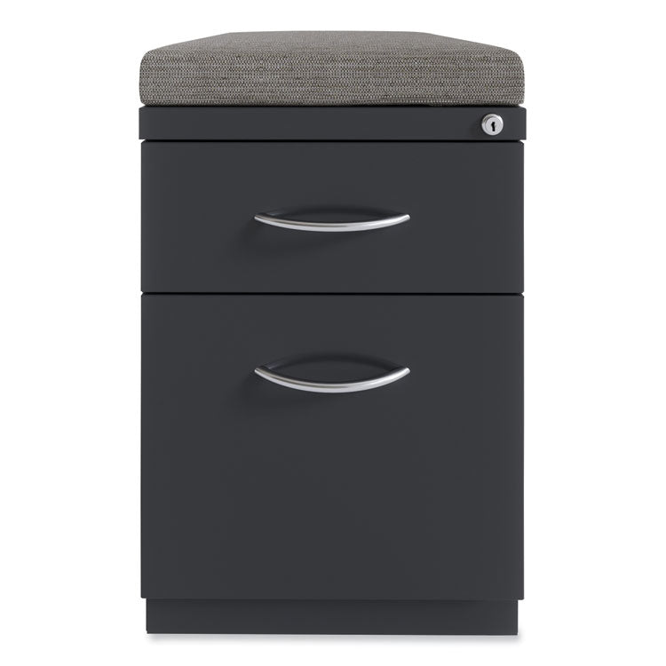 Arch Pull 20 Deep Mobile Pedestal File, 2-Drawer: Box/File, Letter, Charcoal, 15 x 19.88 x 23.75