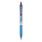 B2p Bottle-2-Pen Recycled Ballpoint Pen, Retractable, Medium 1 Mm, Red Ink, Translucent Blue Barrel, Dozen