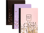 Pukka Pad Rochelle & Jess Composition Notebooks, 7.5" x 9.75", College Ruled, 70 Sheets, Assorted Colors, 3/Pack (9107-ROC)