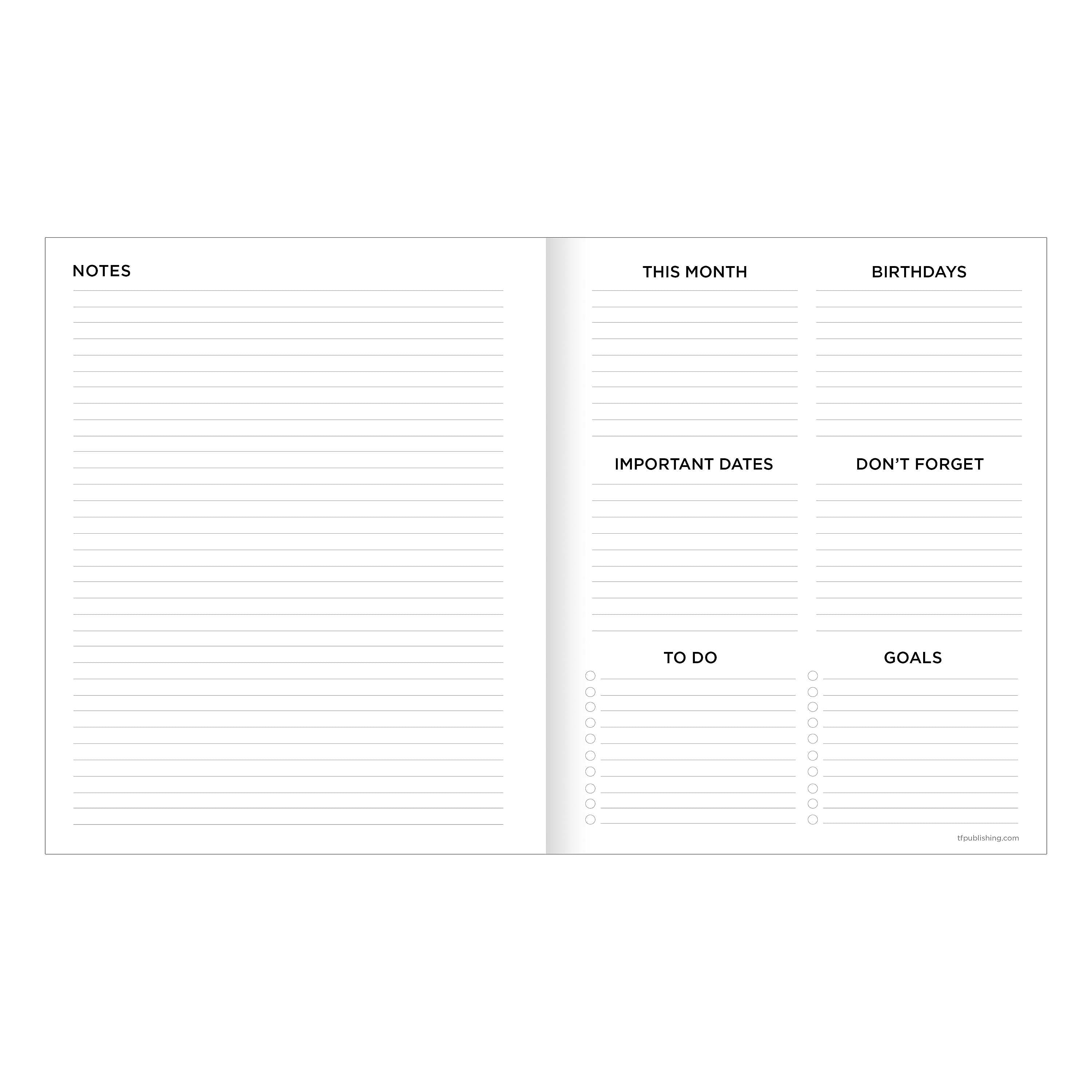 2026 TF Publishing Basket Weave 6.5" x 8" Monthly, Paperboard Cover, Blue (26-4200)