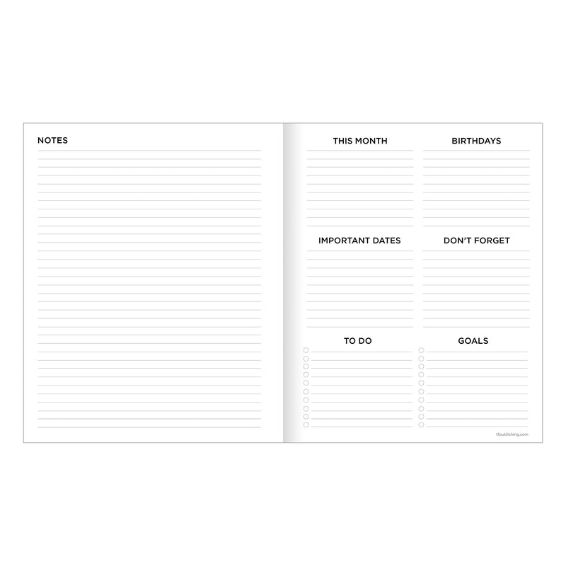 2026 TF Publishing Basket Weave 6.5" x 8" Monthly, Paperboard Cover, Blue (26-4200)