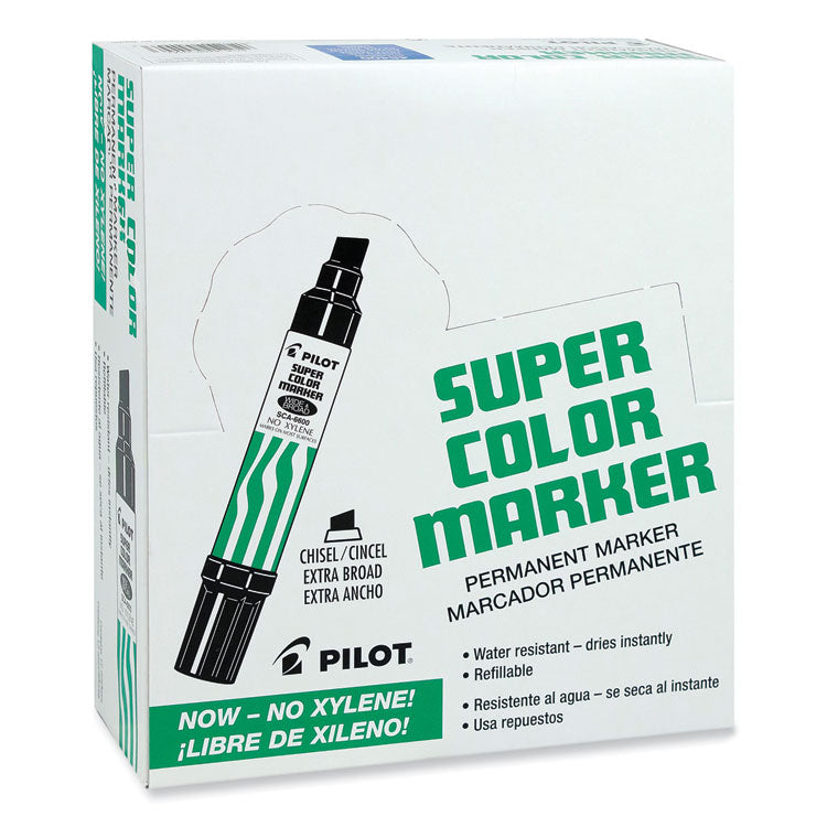 Jumbo Refillable Permanent Marker, Broad Chisel Tip, Blue