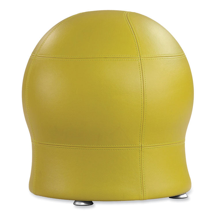 Zenergy Ball Chair, Backless, Supports Up to 250 lb, Green Vinyl Seat, Silver Base