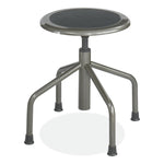Diesel Low Base Stool, Backless, Supports Up to 250 lb, 16" to 22" Seat Height, Black Seat, Pewter Base