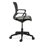 Shell Desk Chair, Supports Up to 275 lb, 17" to 20" Seat Height, Black Seat, Black Back, Black Base