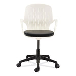 Shell Desk Chair, Supports Up to 275 lb, 17" to 20" Seat Height, Black Seat, White Back, Black/White Base