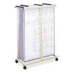 Mobile Vertical File, 12 Hanging Clamps, 39.25w x 16d x 52h, Tan