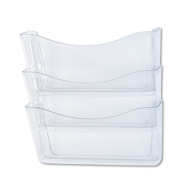 Unbreakable Wall Files, 3 Sections, A4/Letter Size, 13.75" x 3.13" x 29.38", Clear