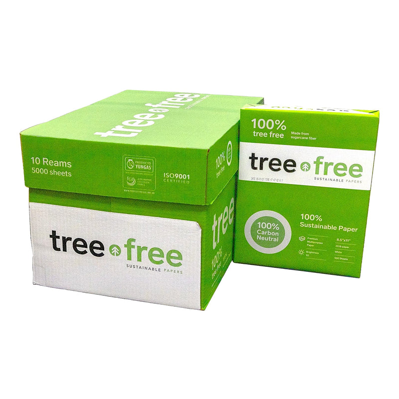 TreeFree Multipurpose Paper, 8.5" x 11", 20 lbs., White, 5000 Sheets/Carton (228007534)