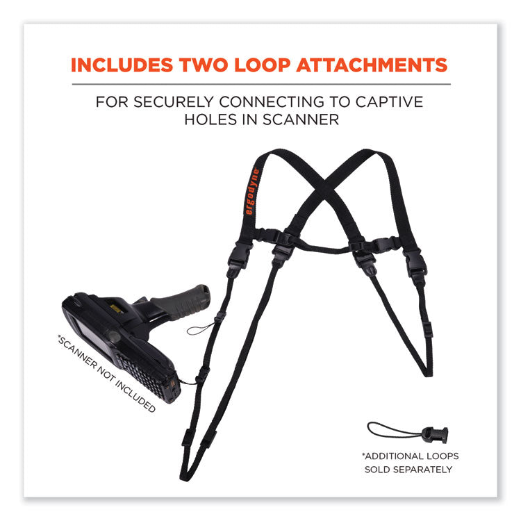 Squids 3132 Barcode Scanner Lanyard Harness, Large: 20" Arm Strap, 43" Lanyard Strap, Hi-Vis Lime