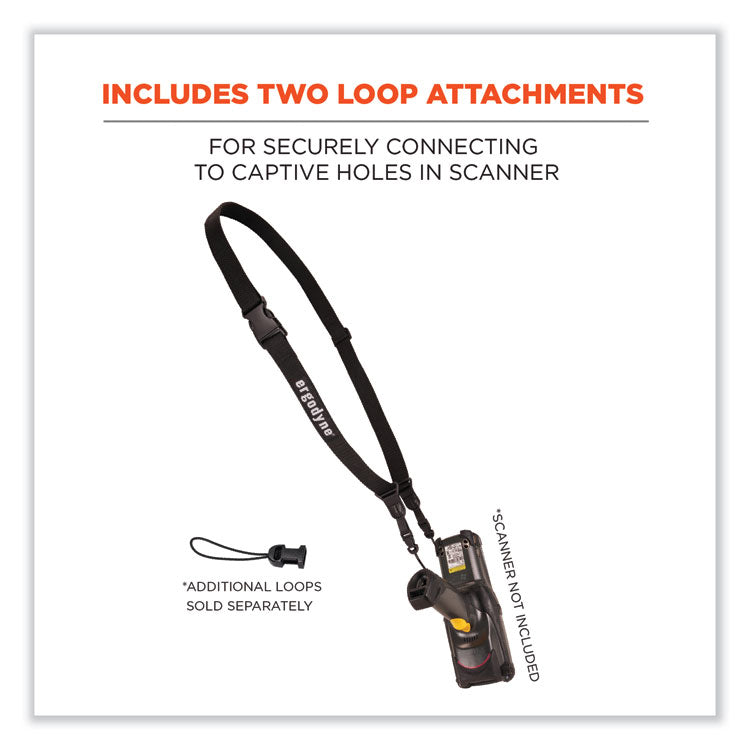 Squids 3134 Barcode Scanner Lanyard Sling, 28" to 66" Long, Black