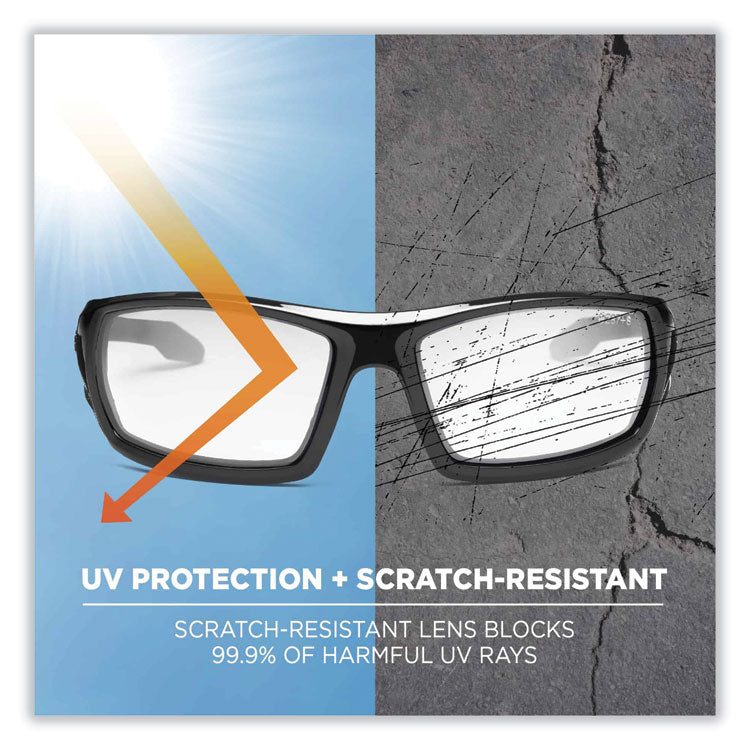 Skullerz Odin Safety Glasses, Black Nylon Impact Frame, Blue Mirror Polycarbonate Lens