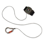 Squids 3002 Retractable Lanyard with Carabiner + Belt-Loop Anchor, 2 lb Max Working Capacity, 6" to 48" Long, Gray