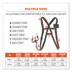 Squids 3138 Padded Barcode Scanner Lanyard Harness, 27" Arm Straps, 18.5" Lanyard, Black/Orange/Gray