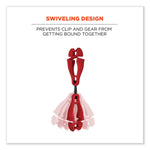Squids 3420 Dual Clip Swivel Glove Clip Holder, 1 x 0.6 x 5.5, Acetal Copolymer, Red,100/Pack