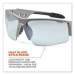 Skullerz Dagr Safety Glasses, Matte Gray Nylon Impact Frame, Indoor/Outdoor Polycarbonate Lens