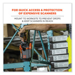 Squids 5543 Handheld Barcode Scanner Mount Holder with Fastener Straps, 2 Compartments, 3.5 x 1.5 x 6.3, Gray