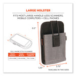 Squids 5542 Phone Style Scanner Holster with Belt Loop, Large, 1 Compartment, 3.75 x 1.25 x 6.5, Polyester, Gray