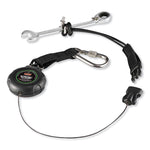 Squids 3001 Retractable Tool Lanyard with Choking-Loop Tool Tether + Carabiner Anchor, 2 lb Max Working Capacity, 48" Long