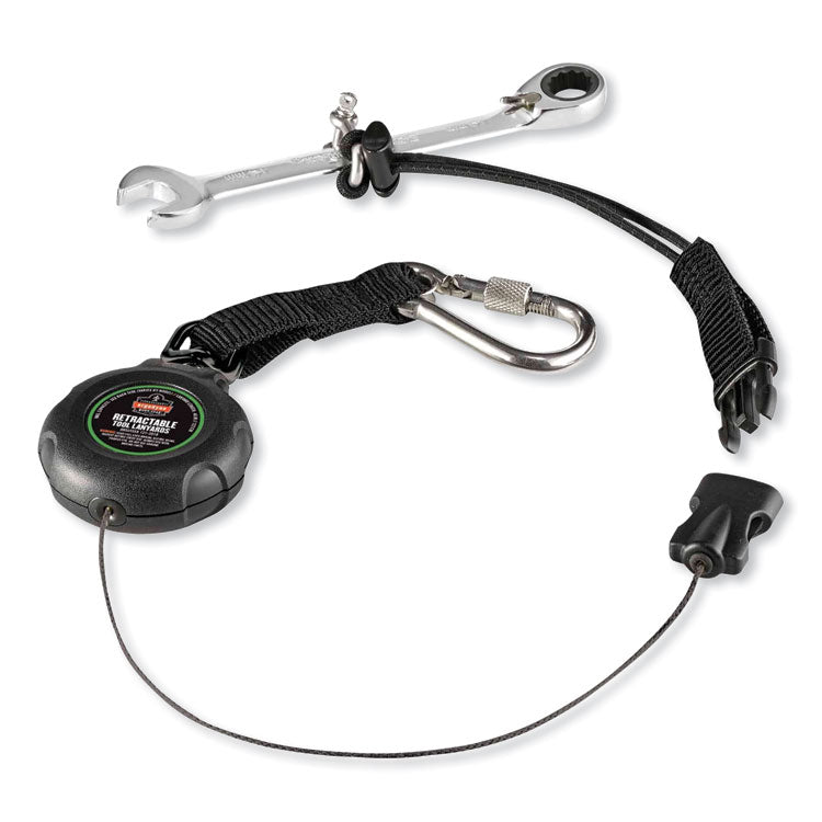 Squids 3001 Retractable Tool Lanyard with Choking-Loop Tool Tether + Carabiner Anchor, 2 lb Max Working Capacity, 48" Long