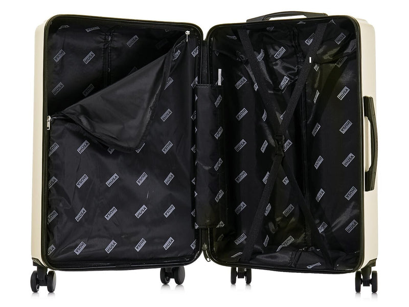 InUSA Drip 20" Hardside Carry-On Suitcase, 4-Wheeled Spinner, TSA Checkpoint Friendly, Sand (IUDRI00S-SAN)