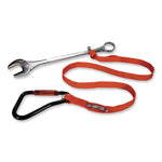 Squids 3148 Tool Lanyard with XL Carabiner + Threaded Loop, 80 lb Max Working Capacity, 76" Long, Orange/Black