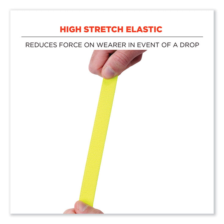 Squids 3150 Elastic Lanyard with Buckle, 2 lb Max Working Capacity, 18" to 48" Long, Lime