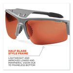 Skullerz Dagr Safety Glasses, Matte Gray Nylon Impact Frame, Polarized Copper Polycarbonate Lens
