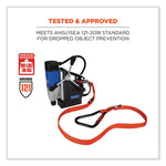 Squids 3149 Tool Lanyard with XL + Swivel Carabiners, 80 lb Max Work Capacity, 76" Long, Orange/Black