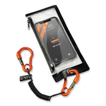 Squids 3166 Coiled Tool Lanyard with Two Carabiners, 2 lb Max Working Capacity, 12" Long, Black