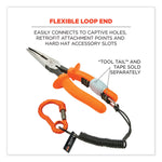 Squids 3156 Coiled Tool Lanyard with Carabiner, 2 lb Max Work Capacity, 12" to 48", Black/Orange