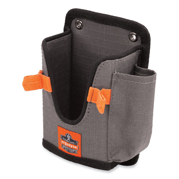 Squids 5543 Handheld Barcode Scanner Mount Holder with Fastener Straps, 2 Compartments, 3.5 x 1.5 x 6.3, Gray