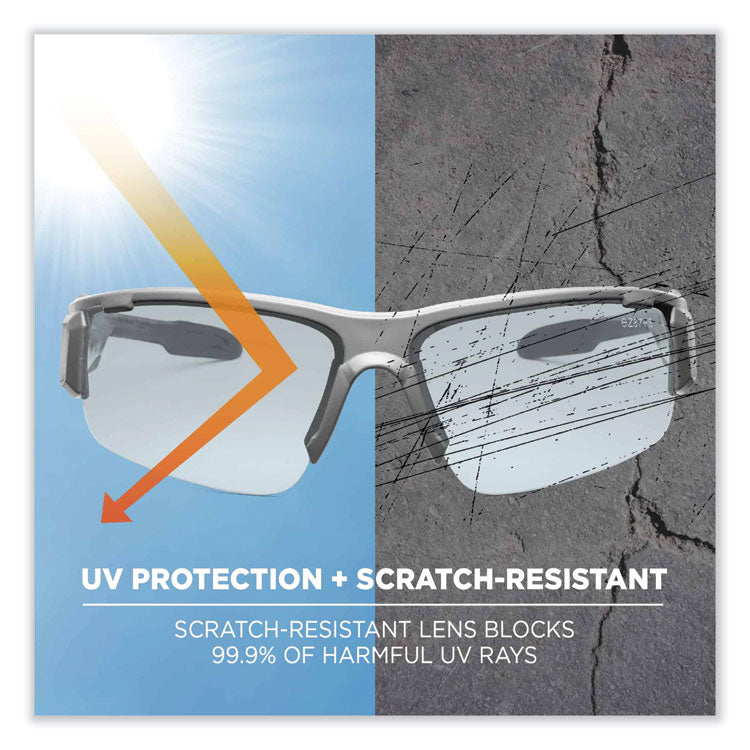 Skullerz Dagr Safety Glasses, Matte Gray Nylon Impact Frame, Indoor/Outdoor Polycarbonate Lens