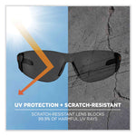 Skullerz Saga Frameless Safety Glasses, Black Nylon Impact Frame, Anti-Fog Smoke Polycarbonate Lens
