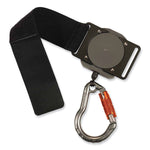 Squids 3002 Retractable Lanyard with Carabiner + Belt-Loop Anchor, 2 lb Max Working Capacity, 6" to 48" Long, Gray