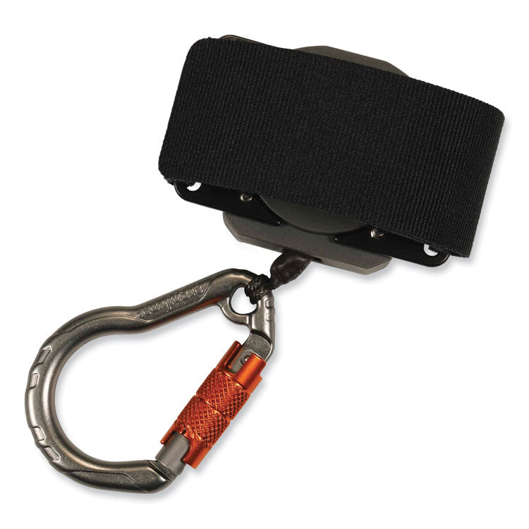 Squids 3002 Retractable Lanyard with Carabiner + Belt-Loop Anchor, 2 lb Max Working Capacity, 6" to 48" Long, Gray