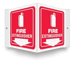 Accuform Fire Extinguisher Projection Sign, White/Red, 6"H x 5"W (PSP618)