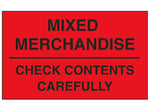 Decker Tape "Mixed Merchandise/Check Contents Carefully" Label, 3" x 5", 500/Roll (DL2483C)