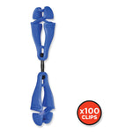 Squids 3420 Dual Clip Swivel Glove Clip Holder, 1 x 0.6 x 5.5, Acetal Copolymer, Blue, 100/Pack